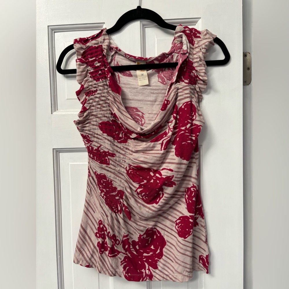 Anthropologie ruched knit shirt